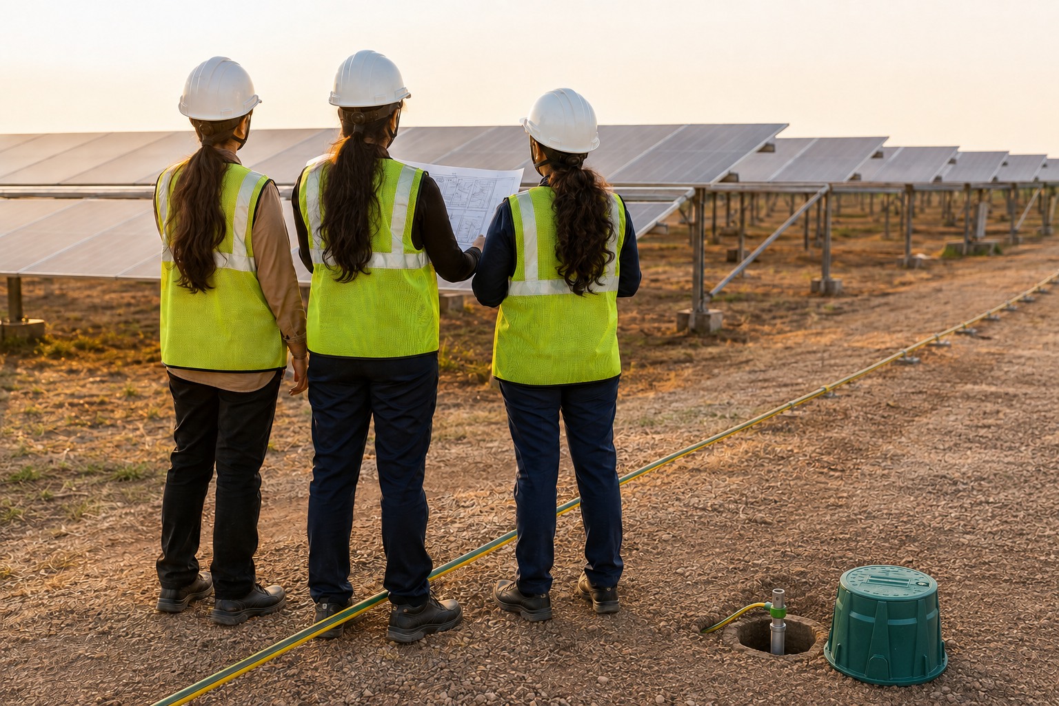 Coordinate at the solar site with the CoreWE7 founding partners